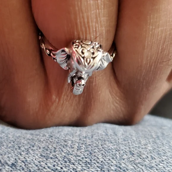 Bali Legacy Genuine Natural Diamond Ruby Elephant's Head Ring